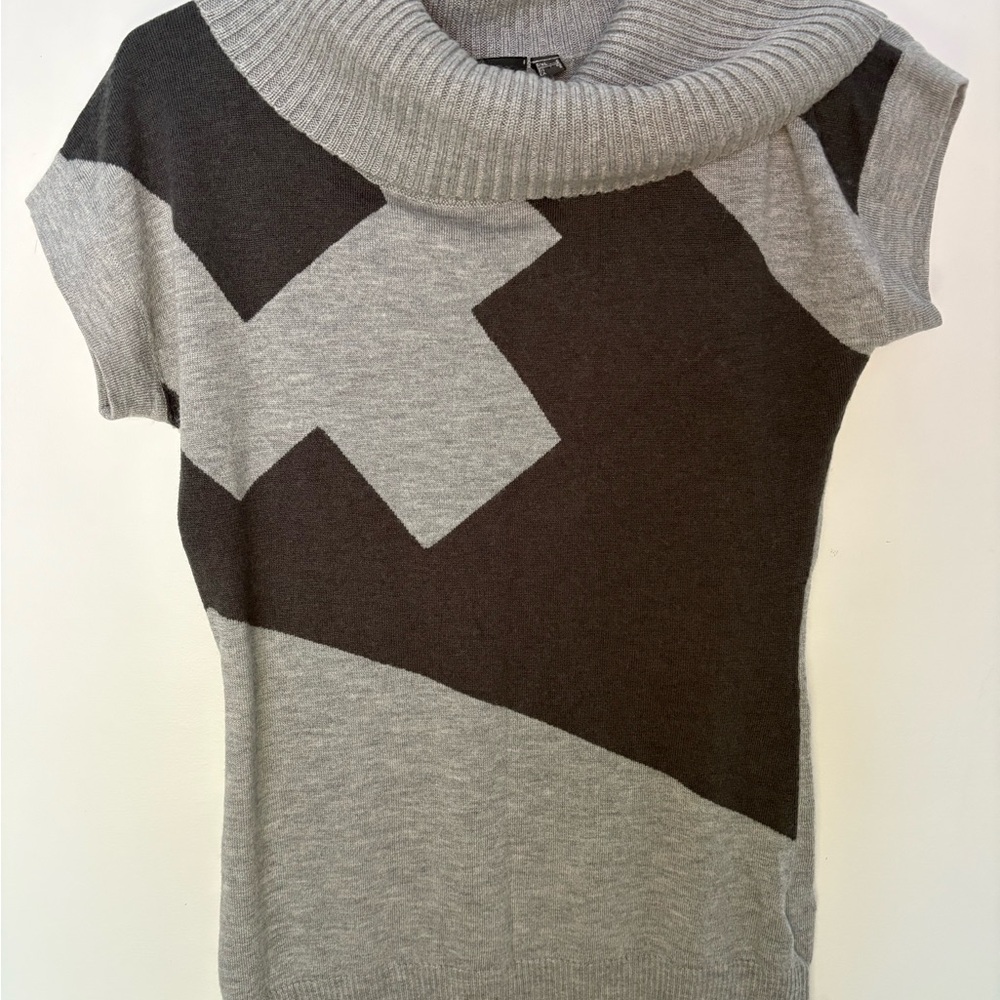 Mexx Gray and Black Cowl Neck Sweater